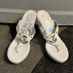 Bebe sport white wedges